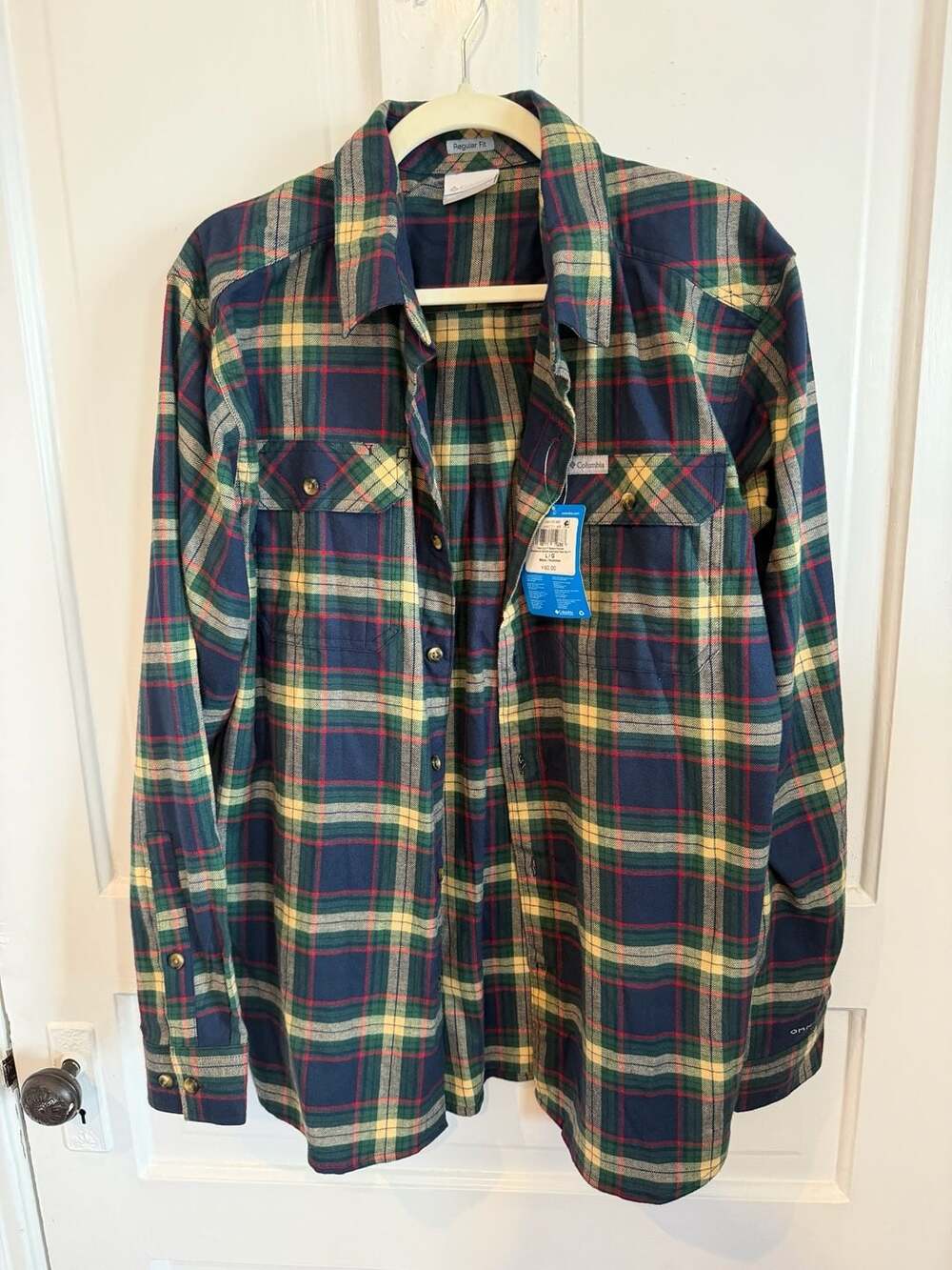 Columbia Flare Gun Stretch Flannel Size L Plaid Long Sleeve Shirt NWT